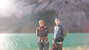  Joel Woodhouse with Charles Beddoe at Whitemans Pond, Alberta.