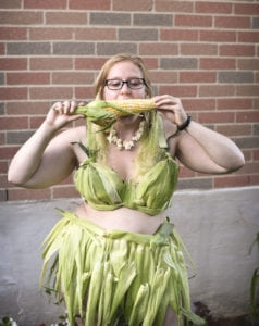 The corn-husk bikini. Photo by Meaghan DeClerq