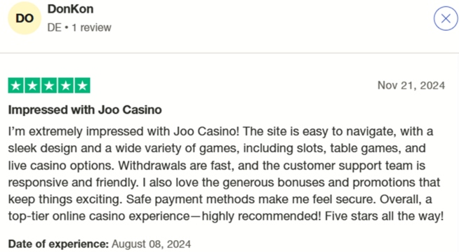 Joo Casino Trustpilot